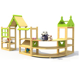 组合玩具柜 早教幼儿园儿童储物架收纳架樟子松造型整理区角柜