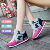 韩版2016春夏季新款网布透气内增高女鞋10cm坡跟软底休闲运动单鞋