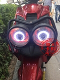 祖玛山猫鸭子电动车改装2.5寸双光透镜天使眼 摩托车氙气大灯