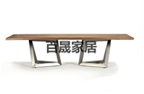 美式实木铁艺餐桌 餐厅创意长桌 复古书桌会议桌 高档复古办公桌