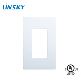 LINSKY灵天UL认证美标一位无螺丝面板配美式开关插座底盒PC料