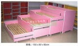 幼儿园专用加厚扶手叠叠木板小床宝宝午睡床防火板四层推拉组合床
