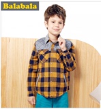 巴拉巴拉正品 2015秋新款男童休闲格子外套便服棉衣22053141212