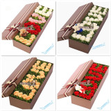 33朵玫瑰礼盒三八节白色情人节鲜花礼盒速递苏州生日鲜花同城送花