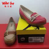 Walker Shop/奥卡索正品2015春款真皮简约坡跟单鞋 女鞋61333W