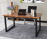 特价实木电脑桌台式桌家用写字台钢木书桌简易办公桌子包邮可定制