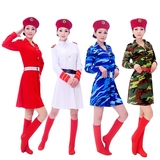 军旅现代迷彩舞蹈演出服装女装裙女兵表演服海军服军鼓服合唱服装