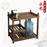 红木家具鸡翅木茶几茶水柜可移动茶架小实木带电磁炉全自动上水