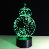 2016新款BB-8机器人台灯创意礼品灯具3D立体七彩小夜灯家具装饰灯
