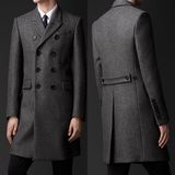 2015新款呢子大衣超长款羊绒毛呢外套男冬装加厚青年修身风衣