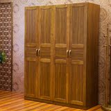 现代中式实木衣柜 开门大衣橱木质衣柜四门储物柜 实木衣柜