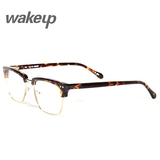 木九十眼镜框正品男女wakeup眼镜架w5236g英伦复古眼镜半框潮玳瑁