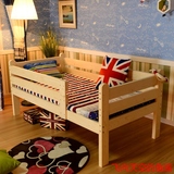 实木儿童床带护栏简易松木单人床1米小床类男女孩婴儿床拼接加宽