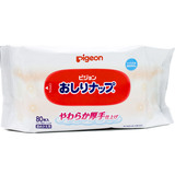 日本原装Pigeon贝亲婴幼儿水润护肤消毒除菌手口湿纸巾80枚补充装
