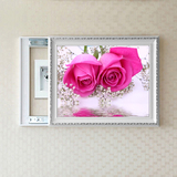 爱情玫瑰花卉装饰画配电表箱电源电闸总开关过道客厅玄关墙壁挂画