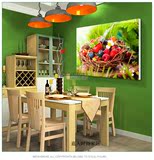 现代家居餐厅装饰画樱桃水果无框画厨房墙壁挂画饭厅壁画单幅多款