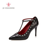 JC COLLEZIONE/捷希JMC设计师联名商场同款铆钉高跟单鞋853170104