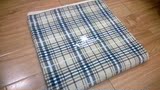 外贸品牌韩国订单雅格狮丹 纯棉格子 双面毛圈 单人毛巾被 休闲毯