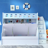 高低上下床地中海儿童子母床书柜1.5米双层蓝色粉色男生女生 859#