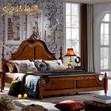 法莉娜 美式实木双人床 欧式床深色1.5/1.8米橡木床卧室家具 J03