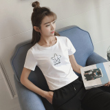 2016夏季新款韩版修身短袖T恤女士25-29周岁小款女装18血24贴身潮