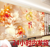 玉雕秋菊家和富贵电视背景墙大型装饰画5D4D立体凹凸客厅沙发墙纸