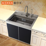 爱尔卡集成水槽厨房水槽一体机 带净水器不锈钢水龙头单槽800-T