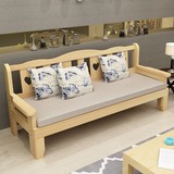 包邮实木沙发床 双人推拉1.2米1.5米抽拉床坐卧两用伸缩床折叠床