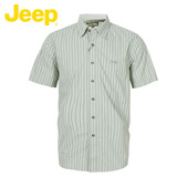 JEEP/吉普男装夏季新款宽松大码休闲纯棉格子短袖衬衫JS13WH120