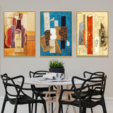 欧式毕加索抽象装饰画客厅餐厅书房挂画美式油画三联组合壁画挂画