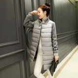 韩版2015新款女装冬装拼接棉衣女中长款修身韩国棉袄子外套休闲潮