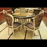 新古典家具欧式金银箔雕花别墅定制豪华宫廷法式奢华实木雕刻餐椅