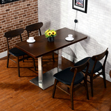 咖啡厅特价全实木餐椅复古怀旧靠背椅餐厅酒店餐桌椅组合橡木凳子