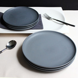 陶瓷西餐盘早餐盘moonlegend深灰色西式餐盘亚光盘子 特价清仓