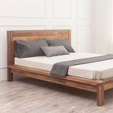 日式床MUJ家具定做床北欧现代简约实木床胡桃木白橡木原木双人床