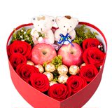 红玫瑰礼盒贵阳杭州福州深圳广州市圣诞节平安夜祝福鲜花同城送花