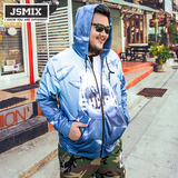 JSMIX大码男装春季新款迷彩拼接卫衣开衫大号外套加肥加大潮胖子