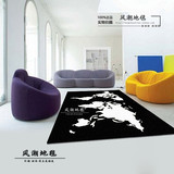 定制 创意地毯客厅 茶几时尚卧室 个性简欧加厚地毯 黑白简约现代