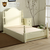 美式1.2米儿童床全实木高箱床1.5 1.8米液压储物箱体床白色田园床