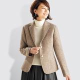 15冬装新款日本Nissen进口女装代购羊毛混西显瘦单排扣小西装西服
