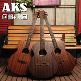 琴客AKS正品复古吉他 38寸40寸民谣吉他初学者新手入门练习木吉它