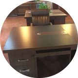 2人位组装电脑桌教师办公桌双人办公桌椅组合 实木职员写字台复古
