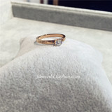韩国时尚简约罗马数字刻字单钻镶钻14K玫瑰金细钛钢不褪色戒指女