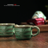 正品龙泉青瓷 功夫茶杯 哥窑冰裂品茗杯功夫茶具陶瓷单个茶杯特价