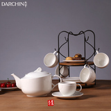 现代简约咖啡杯茶具套装 西式下午茶骨瓷套装 创意家用整套茶具
