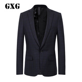 GXG[包邮]男装热卖 男士时尚商务休闲单西藏蓝格西装#33113065