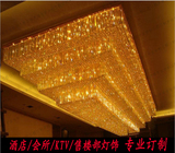 非标定制水晶灯酒店大堂方形工程灯售楼部大型金色水晶灯吸顶灯