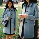 2015新款秋冬季韩版学院风毛呢绒外套女中长款加厚羊毛呢子大衣潮