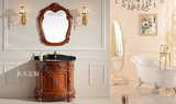 欧式浴室柜 古典半圆弧浴室柜 仿古 实木卫浴中小型大理石洗手柜