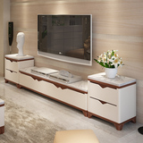 大理石电视柜 实木烤漆茶几简约现代钢化玻璃客厅影视机柜组合